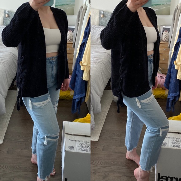 Dex Black Knit Cardigan w Tie Detail 3/$30 - Picture 11 of 11